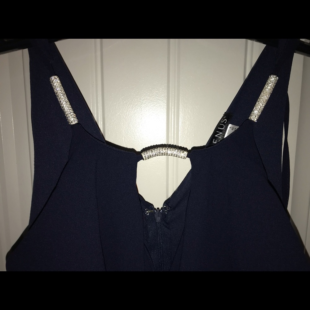 Pretty embellished navy dress. Size 8: fits like 6